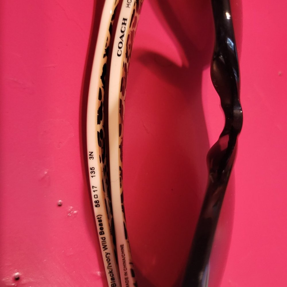 Square Coach Sunglasses Black/Ivory - Picture 5 of 5